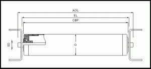 Gravity roller conveyor cross section