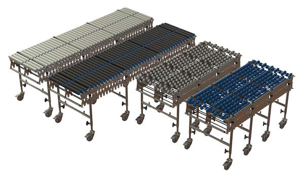 Flexible expanding conveyor range