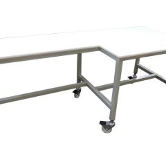 Polyethylene packing bench on wheels