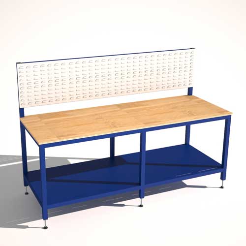 2000mm Wood top heavy duty bench + louvre panels