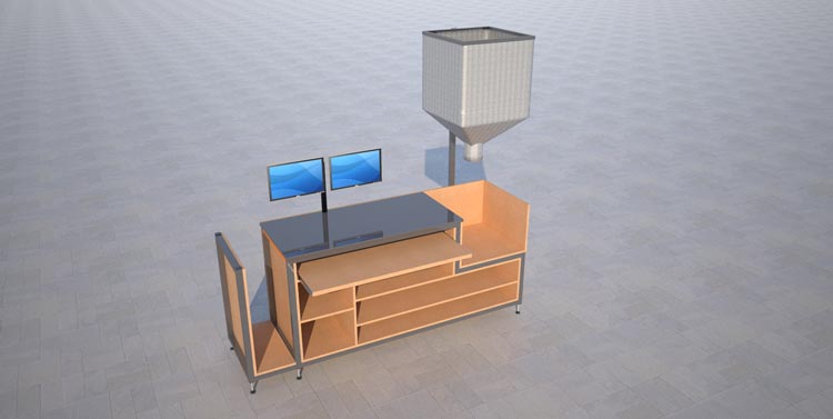 Warehouse Packing Workstation Render