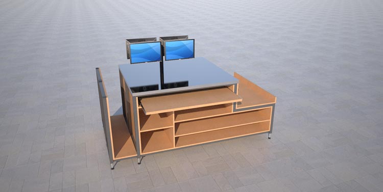 Warehouse Packing Workstation Render