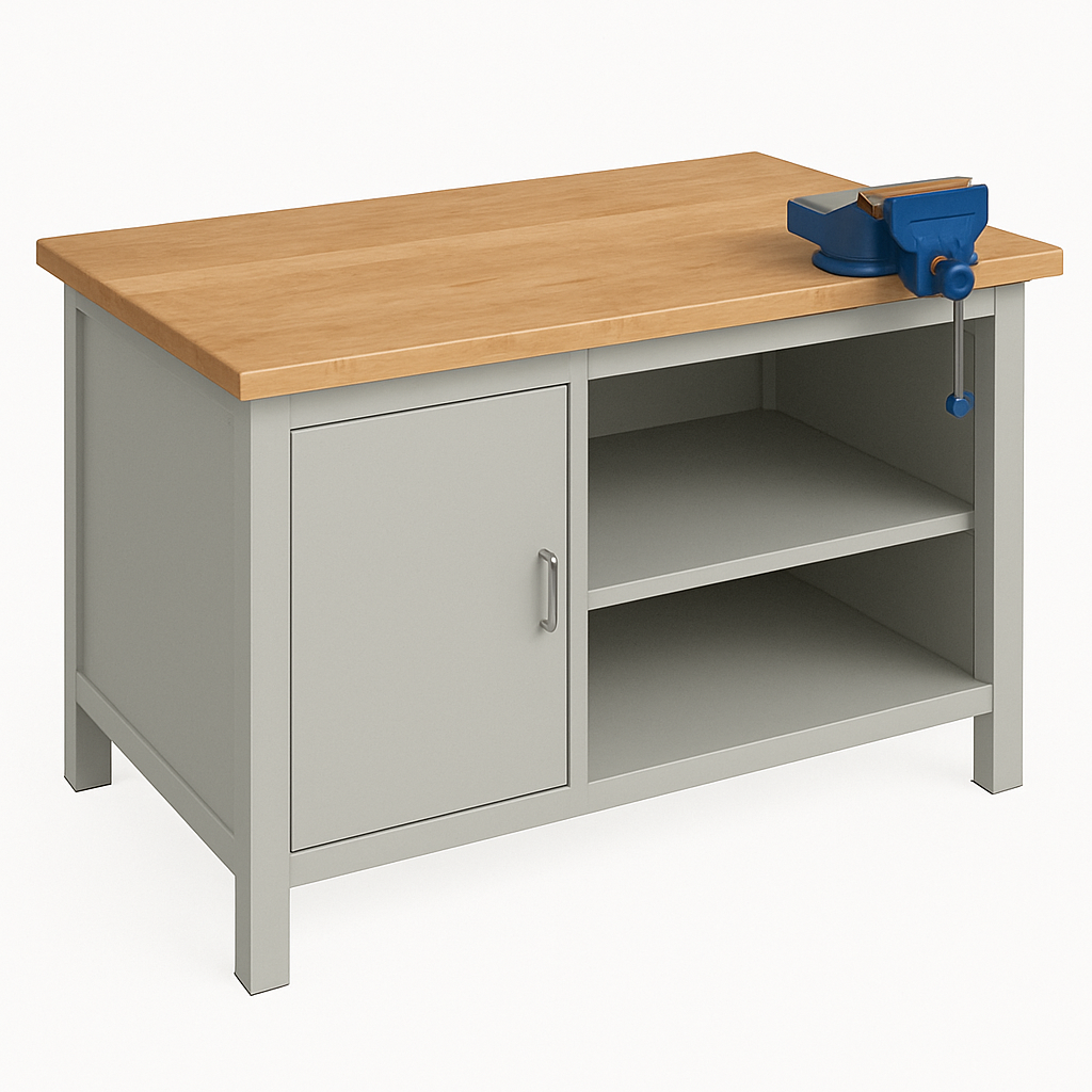 Rectangular-Workshop-Workbench-With-Vice.png Rectangular Workshop Workbench With Vice